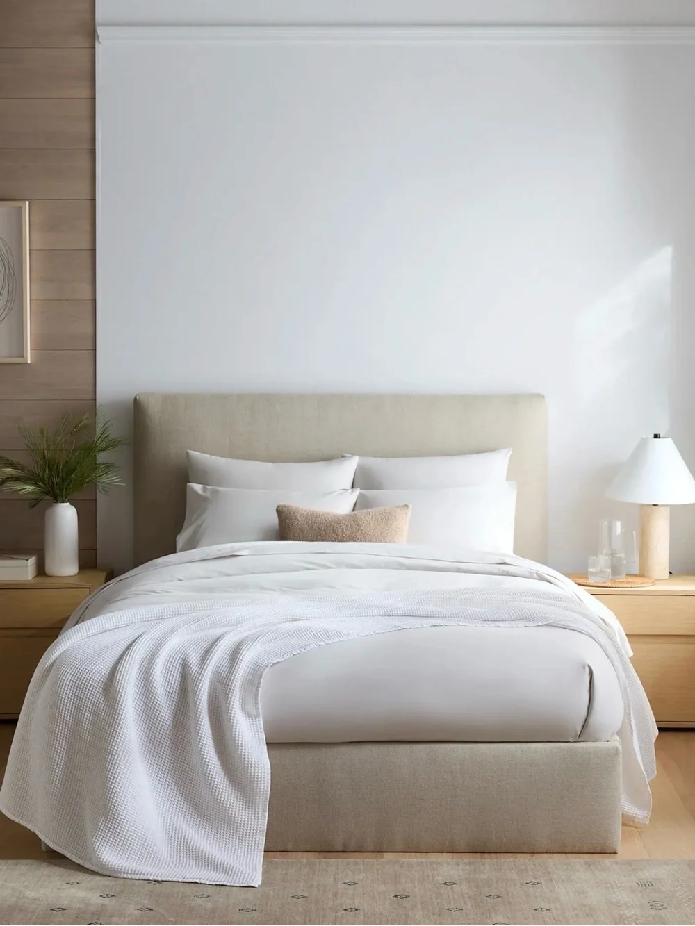 NWOT Organic King Waffle Knit Blanket in White - $110